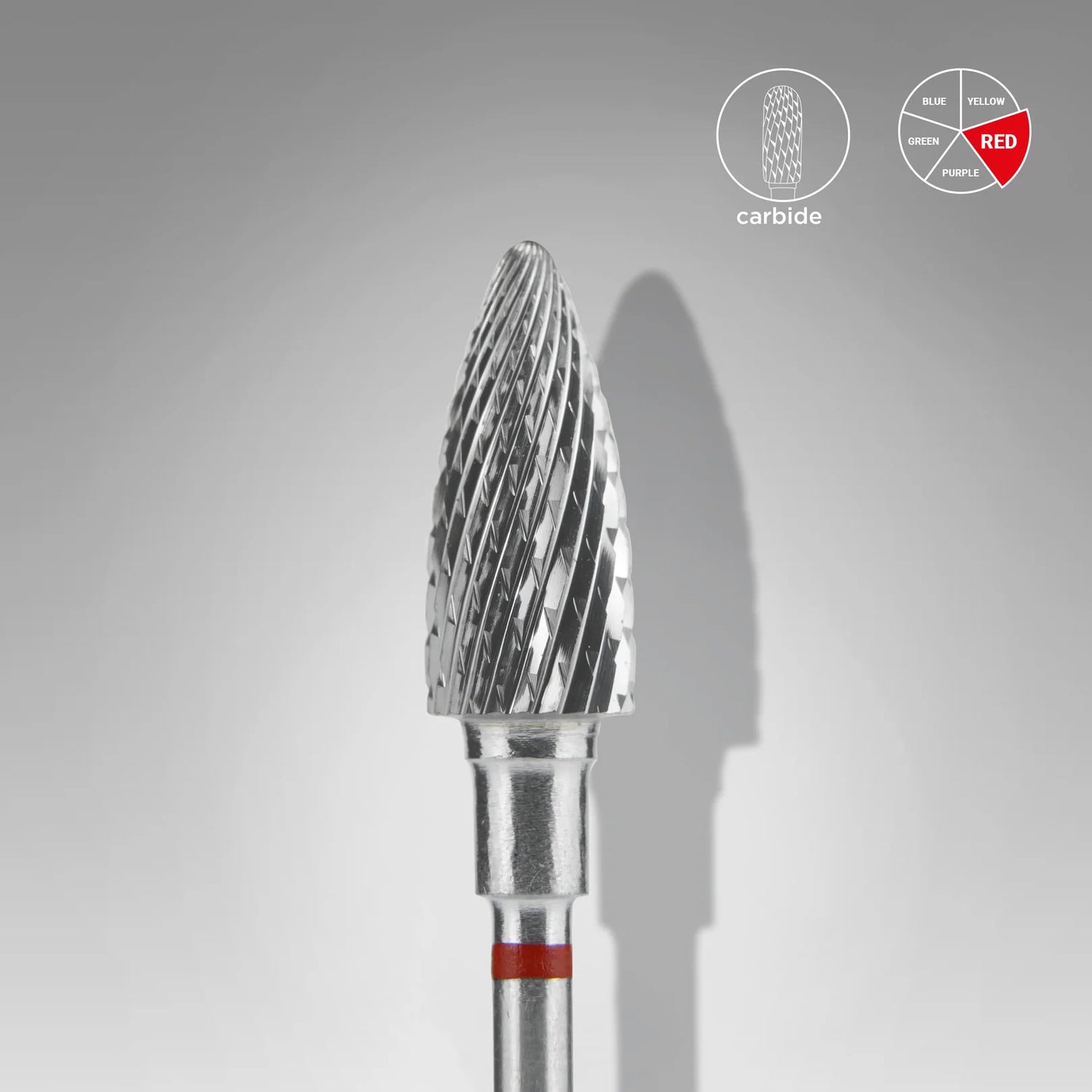 Punta Carbide Pigna, Rosso, diametro 6 mm - lunghezza punta 14 mm