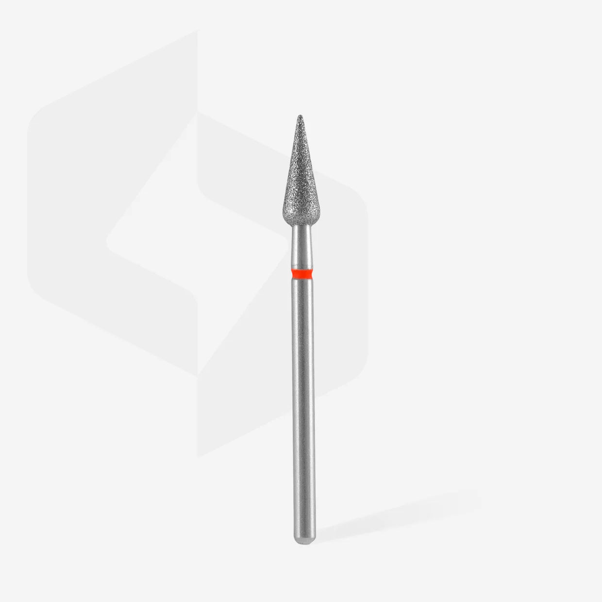 Punta diamantata Pera Appuntita, Rosso, diametro 4 mm - Lunghezza 12 mm