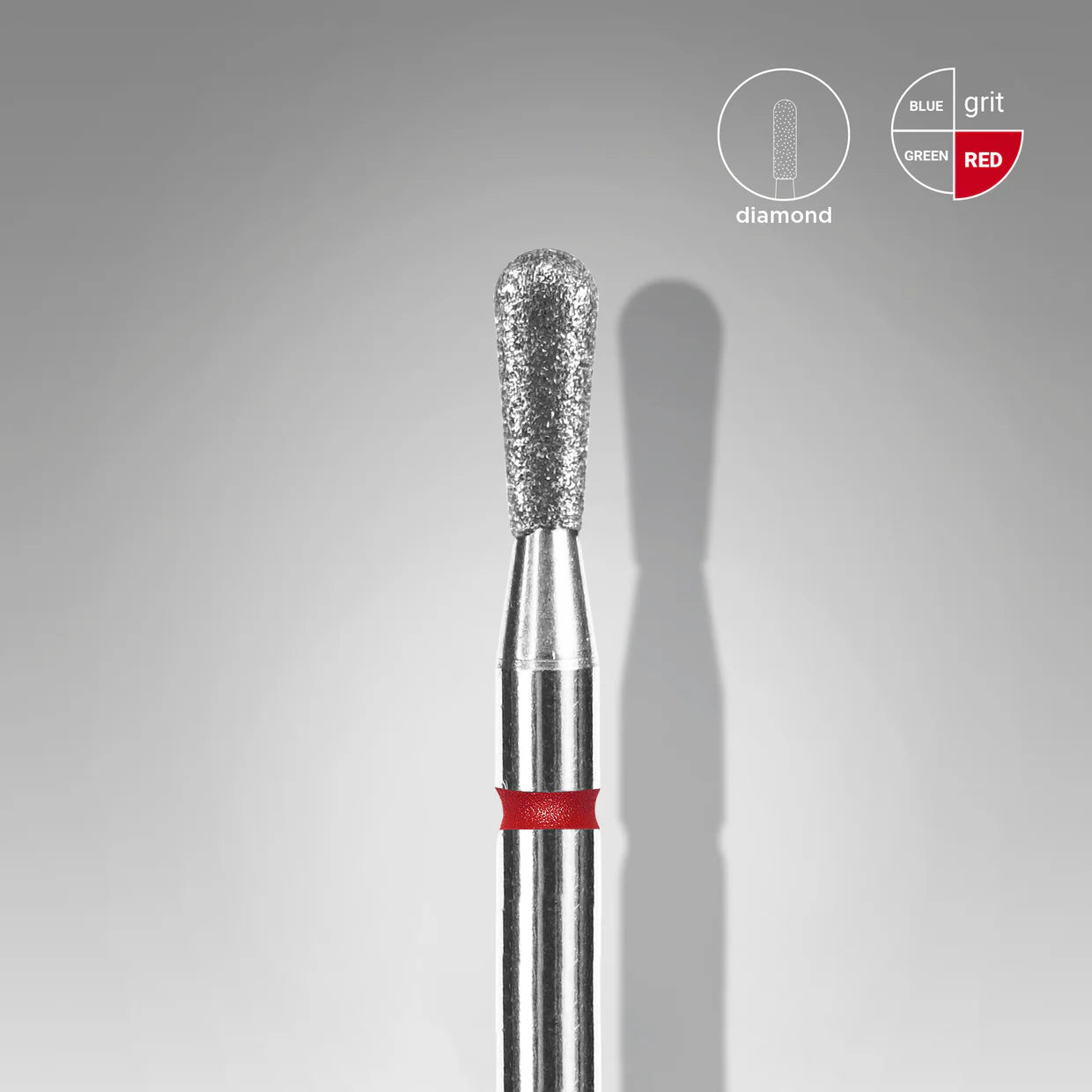 Punta Diamantata Fiammifero, Rosso, Diametro 2,3 mm