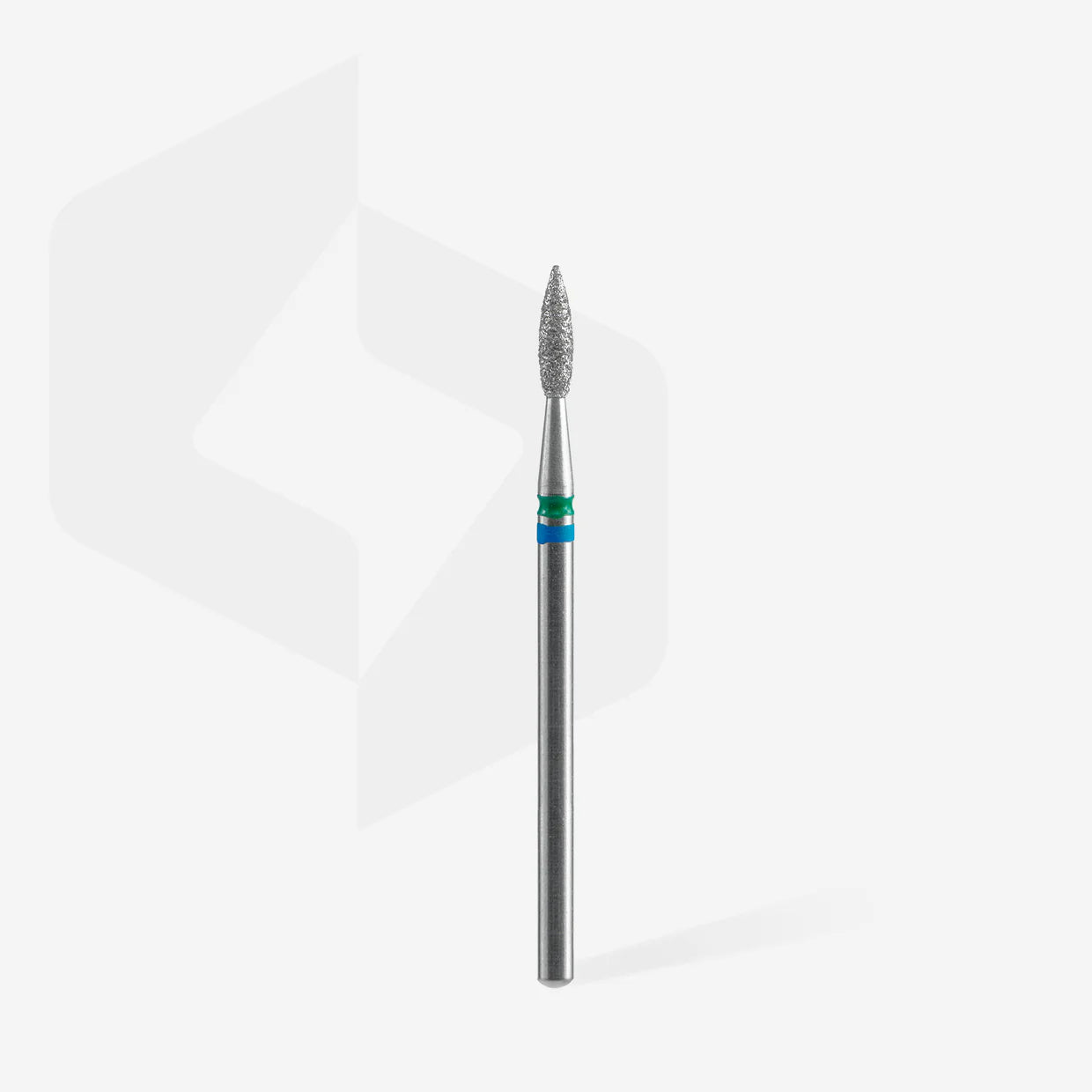 Fresa diamantata DUO "Fiamma" blu-verde, diametro 2,1 mm, parte lavorativa 8 mm